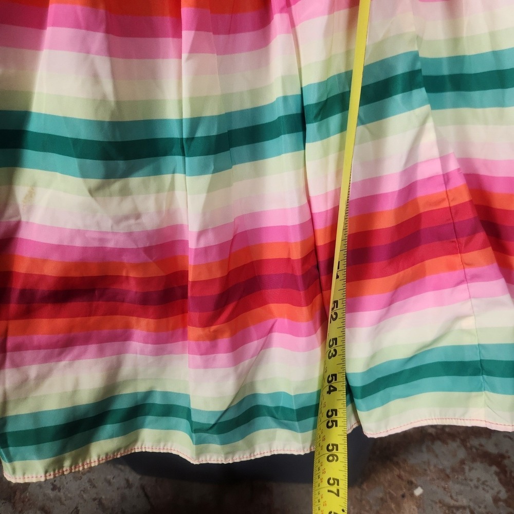 J. Crew Maxi Dress 2 Multicolor Rainbow Striped Tiered Maximalism Party Formal - Picture 9 of 11